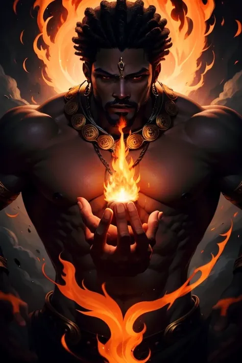 Black god, god of wind, figh god of fire