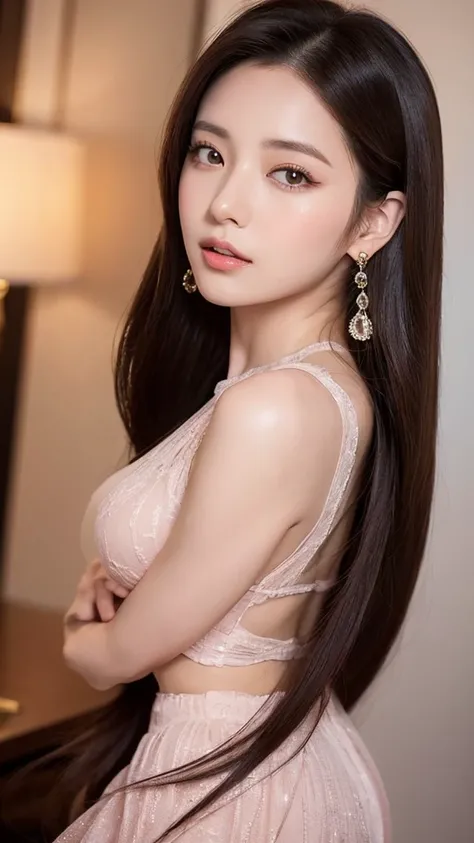 araffe asian woman with long hair and earrings posing for a picture, digital art of an elegant, beautiful anime woman, beautiful digital artwork, attractive anime girl, beautiful alluring anime woman, beautiful anime girl, elegant digital painting, beautif...