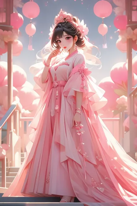 1 Arafad image of a group of Asian women posing for a photo，（pink color），cgstation trends，pink color皮膚，cgstation trends，pink color幫派肖像，January），ulzzang，（pink color），maid outfit, Trending on bbwchan, yanjun Chengt, Girls Generation, 淡pink color膚色 2 一群亞洲女性擺姿...