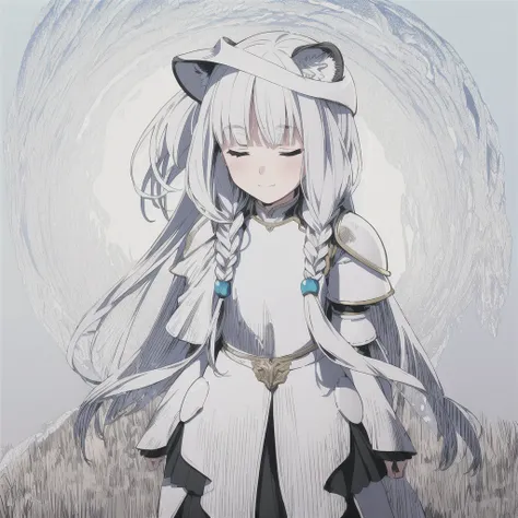 ((masterpiece)), (best quality), (ultra-detailed), photorealistic, (best illustration), ((an extremely delicate and beautiful)), 1girl, solo, long hair, tiger ears, [:tiger tail under:0.2], white hair, two-tone hair, full body, long blue cape, (Alternative...