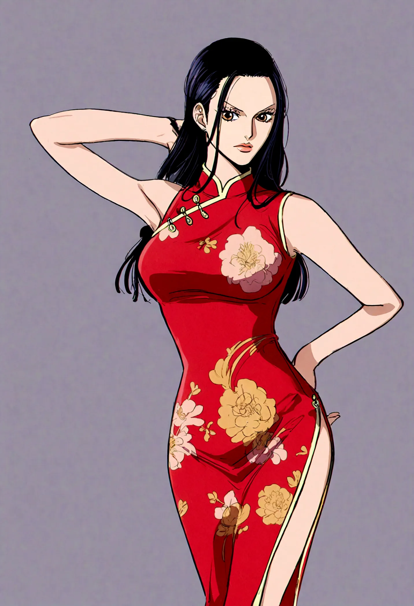 One Piece, Nico Robin, Modern style, cheongsam, fashion elements, Simple background,Unique