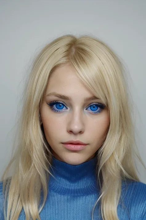 femme blonde, yeux bleu, 