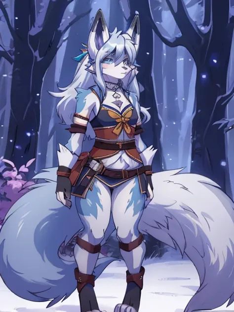 setsuna, clan de los lobos gelidos, 18 years old women, alta definicion, orejas de kitsune, alta definicion, fullbody picture al...