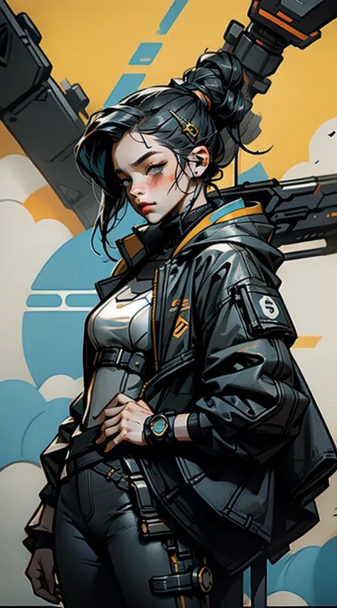 uma mulher com uma roupa futurista segurando uma arma em uma cidade, estilo de arte cyberpunk, arte digital do anime cyberpunk, cyberpunk themed art, arte de anime cyberpunk, cyberpunk digital - arte de anime, arte cyberpunk anime, garota anime cyberpunk, ...