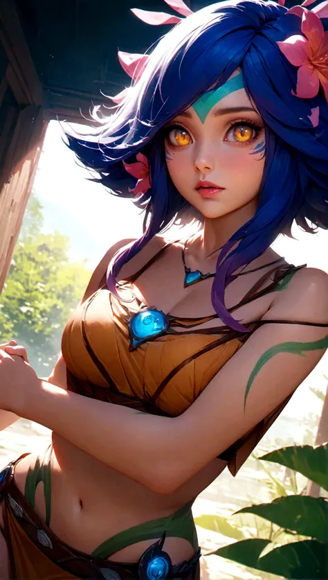 masterpiece,(best quality,top quality,8k),ultra detailed,illustration,painting,detailed eyes and face,(1girl),neeko, multicolore...