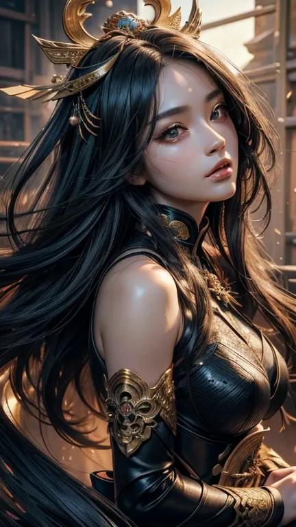 8k, 最high quality, (Highly detailed head: 1.0), (Highly detailed face: 1.0), (Very fine hair: 1.0), Highly detailed official artwork, Anime Moe Art Style, Beautiful and detailed anime art, Sleek Long Hair、Model shooting style, (Highly detailed CG Unity 8k ...