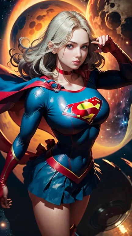 ((best quality)) ((Ultra Detalhado)) ((supergirl)) ((foto do corpo inteiro)) (( botas vermelhas)) ((com da roupa da supergirl)) ((rosto detalhado)) ((blue swimsuit)) ((big tits)) ((cabelo longo loiro)) ((cabelo longo sedoso)) ((corpo atletico)) ((olhos atr...