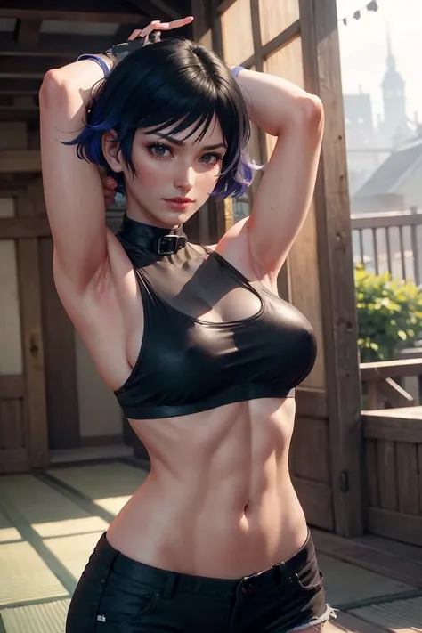 masterpiece,  sexypose, Realistic, Very detailed, handsome body, Detailed body, Detailed hands, Detailed, Vibrants, Detailed Face, Reinas character design. Very detailed, Detailed body, Detailed hands, Detailed Face, anime art, extremely detailed CG unity ...