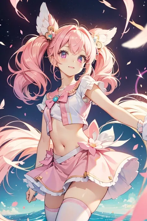 Kizunatchi resembles an animal fairy. She is very small, similar to the size of Hapihapitchi but can become even smaller when inside a Tama Profy. She has light pink fluffy fur-looking skin, a light yellow face, pink cheeks, purple eyes, two pinkish-white ...