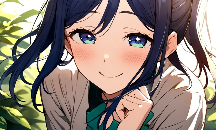 Kanan Matsuura, masterpiece, highest quality, Happy appearance, A lovely smile, Shiny