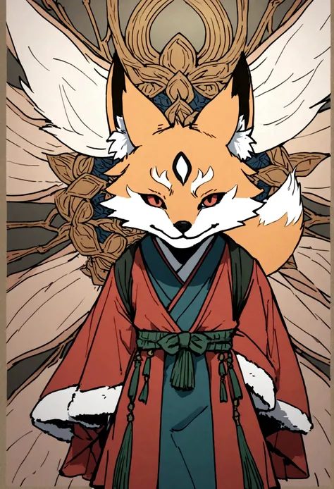 A handsome nine-tailed fox