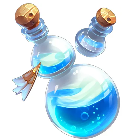 a bottle,gamebottle,no humans,still life,transparent,white background,reasonable structure,game icon,(2d ), Wings, Animals