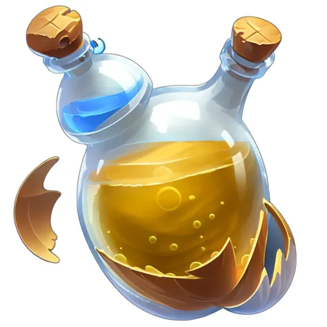 a bottle,gamebottle,no humans,still life,transparent,white background,reasonable structure,game icon,(2d ), wings, animals