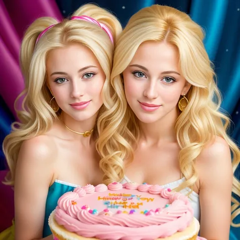 (best quality,4k,8k,high res,masterpiece:1.2),ultra-detailed, photorealistic, flaxen blonde hair,long hair, Mature and beautiful, realistic portrayal:1.2 Sailor Moon eating rainbow cake for her birthday. David Taylor 2000s photography 