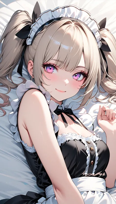 blonde twin-tailed maid girl,((masterpiece )), (highest quality), (highest quality), ((super detailed, 8k quality)), aesthetics,...