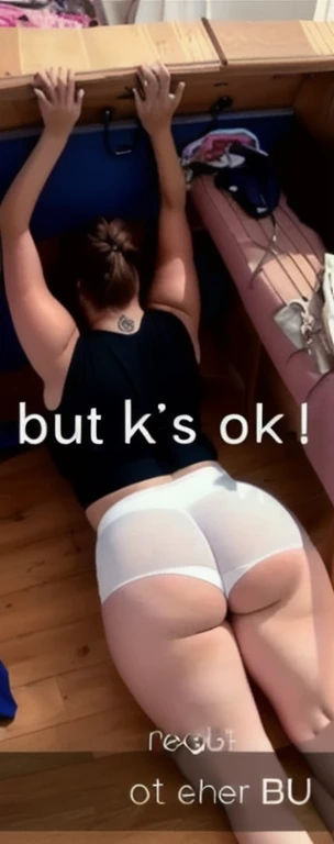 there is a woman laying on the floor with her legs up, her back is to us, booty shorts, exposed thighs!!!, tiktok video, obviously drunk, on knees, thighs!!!!!!, she is laying on her back, passed out, leaked footage, oops, laying on her back, pawg, ots sho...