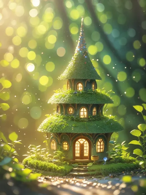 house made of trees，exist，So many elves（（best quality））， （（Intricate details））， （（Surrealism））（8K）