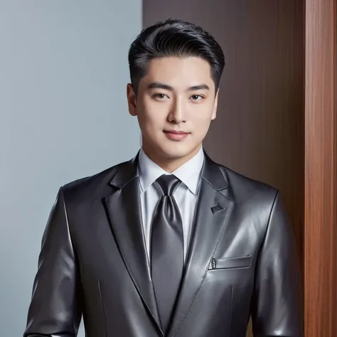 Aaraf man in an expensive dark black leather suit,, professional profile picture, Christopher Chao, Brian Sum, David Luong, Steve Zheng, Andrew Thomas Wang, Corporate portrait, Ryan Jia, organizational wear and tear, professional Corporate portrait, Peter ...