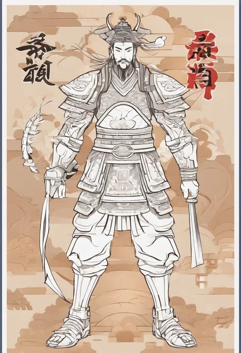 Ancient Chinese man in armor、Clever man、Looking into the camera、His hair is in a bun、Only one topknot、Black Hair、Stand and pose、Pixel art、(masterpiece, highest quality, highest quality), pixel,pixel art,whole body,Characters in Romance of the Three Kingdom...