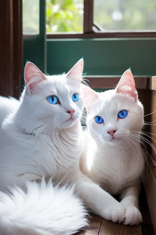 Odd-eyed white cat