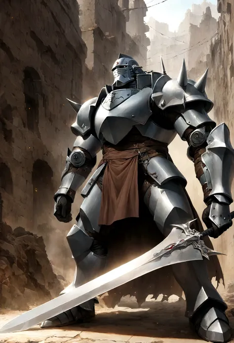 Fullmetal Alchemist，Alphonse Elric，knight，two - handed sword