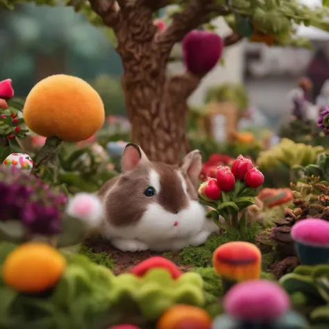 A garden with live cuddly toys and chocolate trees that grow candy 