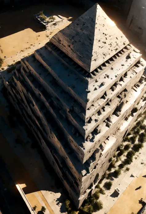 a majestic pyramid with smooth, sleek, modern surface, futuristic and minimalist architectural design, cinematic camera angle, award-winning 3d render, photorealistic, highly detailed, intricate details, hyperrealistic, 8k, best quality, masterpiece