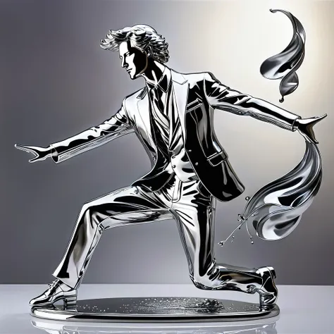 (masterpiece, best quality:1.2), Liquid Metal, dancing guy