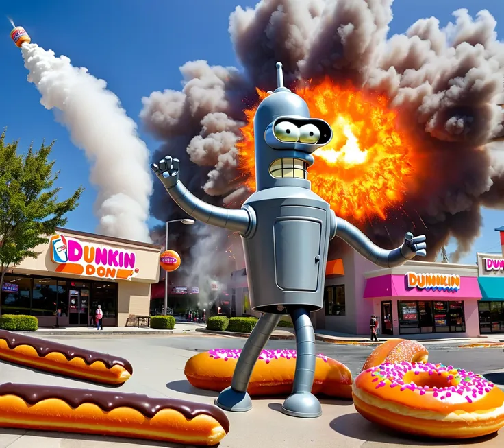 bender run out dunkin donut at bigger extra explosion