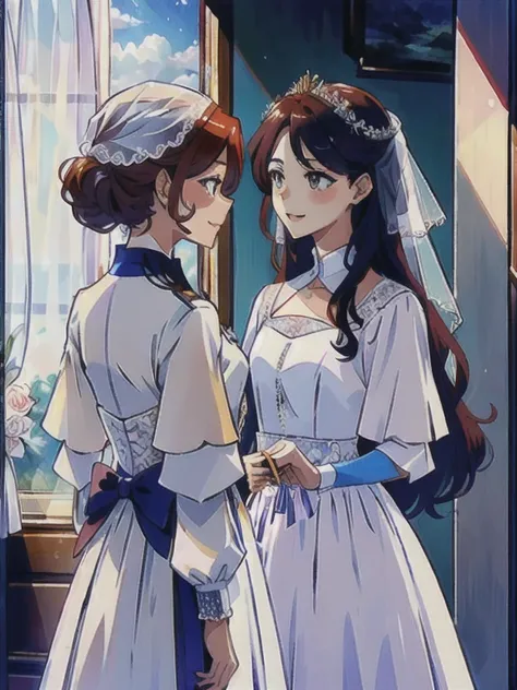 masterpiece, best quality, 2girls, yuri, wedding, looking at each other,
AND masterpiece, best quality, 2girls, yuri, wedding, looking at each other, (1girl, 17 years old, suletta mercury, red hair, curly eyebrows, white wedding dress, happy, )
AND masterp...