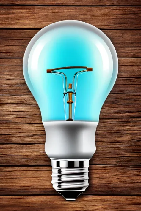 Create an image of a light bulb creatively, inovador e genial, com cor e vida