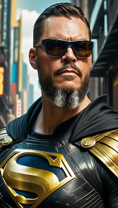 (A bearded man Style by Raymond Swanland, Superman in ornad, complex & elegant black/golden armor, black cape & golden sunglasses (((in aesthetic Cyberpunk Chaos style))) ), gothic_artstyle, Modernist Simplicity, Vibrant

gutto2024sdxl 