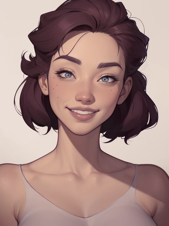 um desenho animado de uma mulher com um sorriso no rosto, retrato de desenho animado, arte dos desenhos animadosstyle, pintura digital de desenho animado, por Jason Chan, arte de pintura digital dos desenhos animados, arte digital dos desenhos animados, ar...