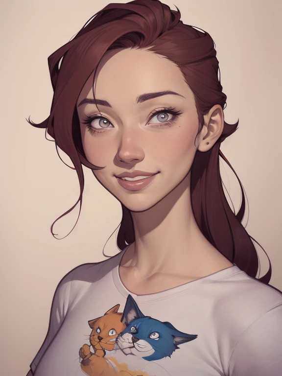 um desenho animado de uma mulher com um sorriso no rosto, retrato de desenho animado, arte dos desenhos animadosstyle, pintura digital de desenho animado, por Jason Chan, arte de pintura digital dos desenhos animados, arte digital dos desenhos animados, ar...