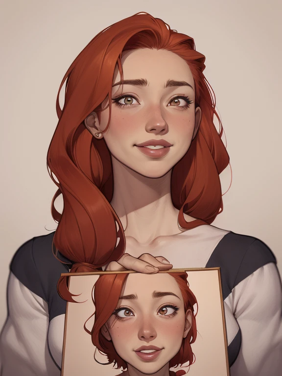 um desenho animado de uma mulher com um sorriso no rosto, retrato de desenho animado, arte dos desenhos animadosstyle, pintura digital de desenho animado, por Jason Chan, arte de pintura digital dos desenhos animados, arte digital dos desenhos animados, ar...