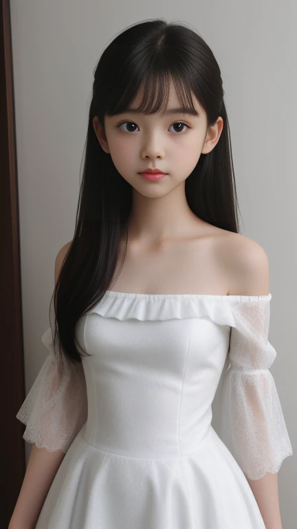 best quality, ultra-high detail，overlooking，full body portrait，14-year-old girl，delicate face，hairpin，pretty face，skin reflexes，...