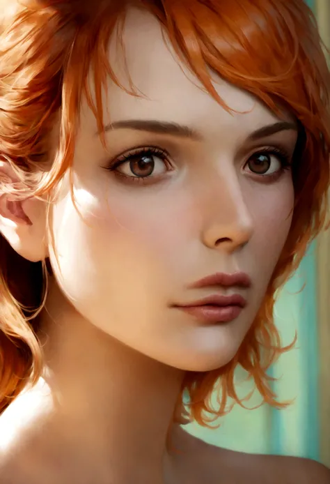 make a realistic photo of Nami from one piece, this has to look beautiful for anyone