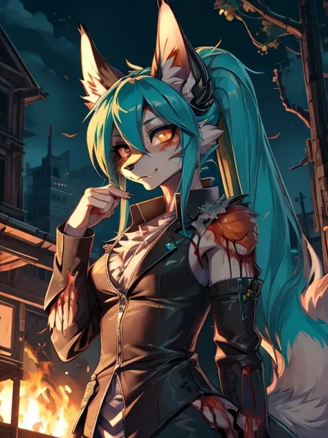 miku hatsune, alta definicion, orejas de kitsune, zombie