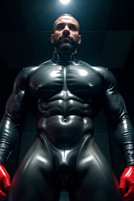 Drones converting a man into another obedient brainwashed faceless black rubber drone covered in shiny black rubber from head to toe. Nullified crotch bulge covered in shiny black latex all over. Hyper muscles. Big biceps. Big triceps. Broad shoulders. Big...