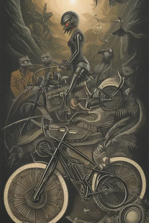 velocipede punk surrealism dark drawing