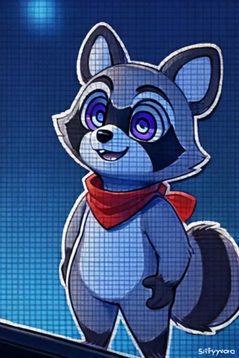 rambley racoon is a short little raccoon mascot, he lives inside of networks and code, making his appearances on tv screens and ...