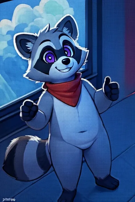 rambley racoon is a short little raccoon mascot, he lives inside of networks and code, making his appearances on tv screens and ...