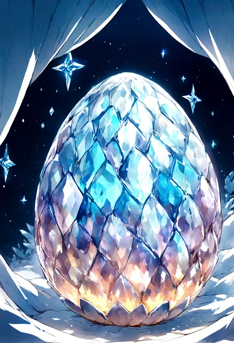 Snowy Winter Crystallized Luminous Dragon Egg