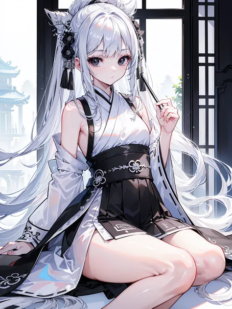 (top image quality)、(ultra detailed)、(facing forward)、top quality、masterpiece、(((1 名girl )))、、girl、silver hair、white hair、((long...