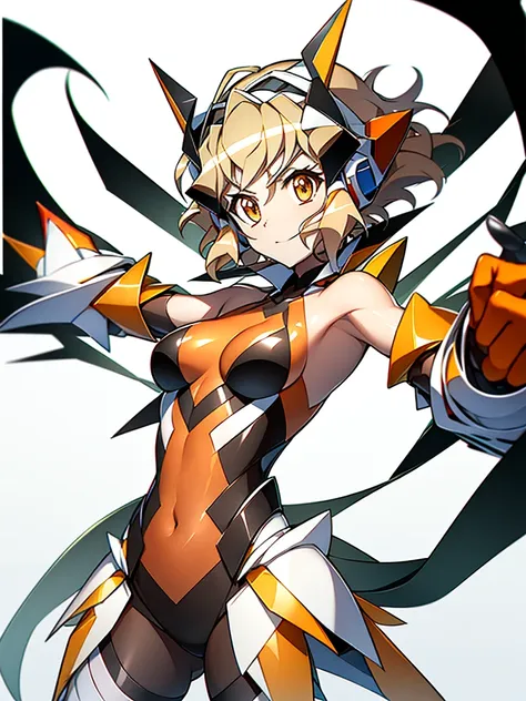 highest quality、awesome portrayal、esbian all over、symphogear、sound、orange sound、orange hair、orange eyes、esbian all over、white ba...