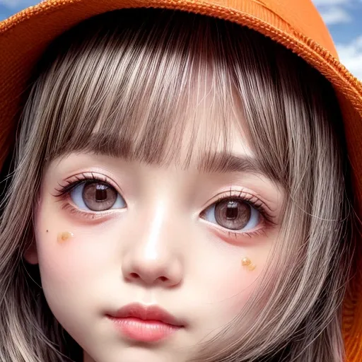 (Acutance:0.85),(), Tiny girl、Tropical Beach、evening、Stroll along the beach、(Gazing at the colorful sunset)、(Orange rays illuminating face, close-up:1.4), (((Extremely detailed NOGIZAKA face))), perfect anatomy, Childish, captivating gaze, elaborate detail...