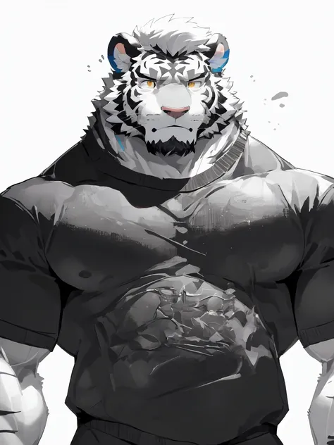 (white skintiger)（a movement）（return）（group p group p）,(great gesture),,(the background is dark, damp and gloomy dungeon.:1.5),(...