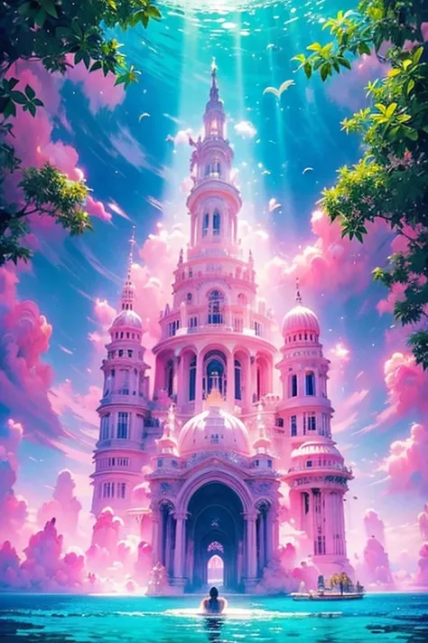 ((best quality)), ((masterpiece)), (detailed), the beautiful majestic heaven after life, my great majestic house in the river of...