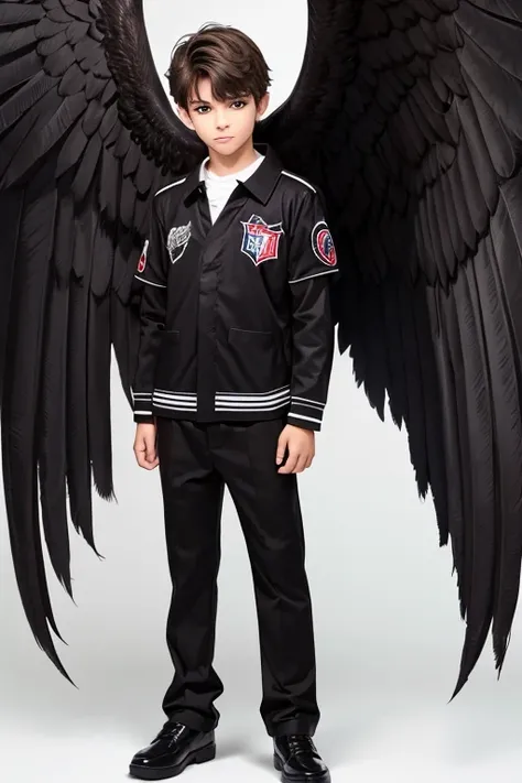 Menino de 16 anos.roupa preta.capuz.eagle wings 