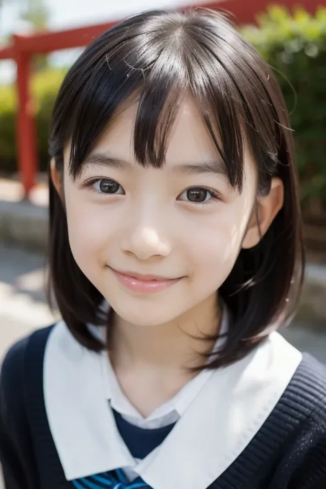 lens: 35mm f1.8, (highest quality),(RAW Photos), (Tabletop:1.1), (Beautiful 9 year old Japanese girl), Cute Face, (Deeply chiseled face:0.7), (freckles:0.4), dappled sunlight, Dramatic lighting, (Japanese School Uniform), (On campus), shy, (Close-up shot:1...